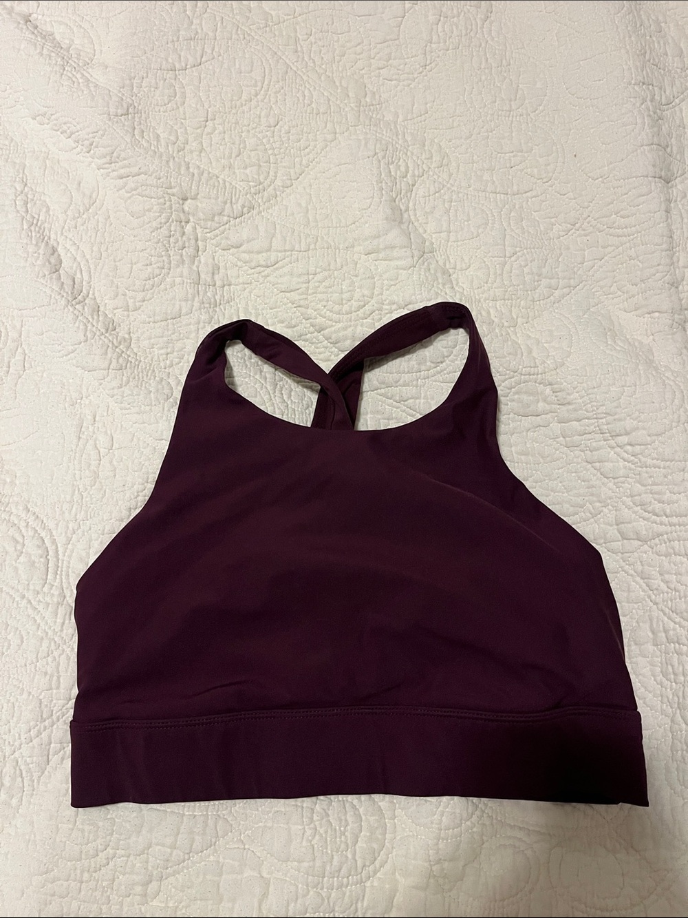 Fabletics High Neck Burgundy Sports Bra